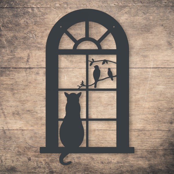 Tierbild Katze am Fenster